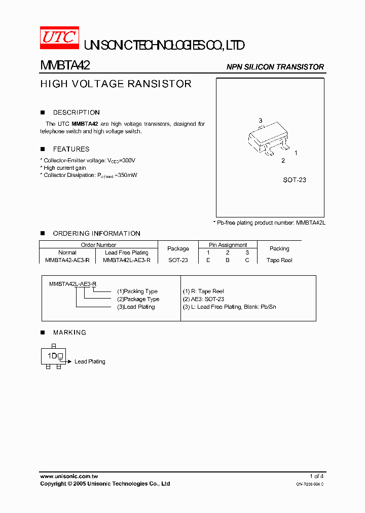 MMBTA42L-AE3-R_1118520.PDF Datasheet