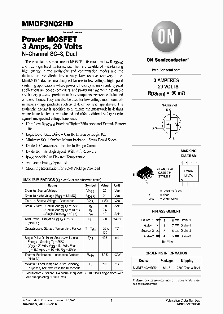 MMDF3N02HDR2_689808.PDF Datasheet