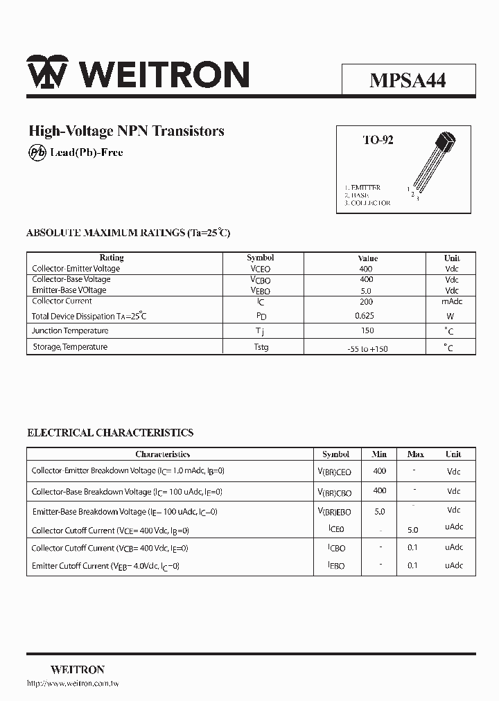 MPSA44_1118344.PDF Datasheet