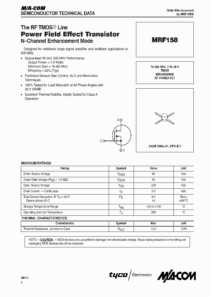 MRF158_1283456.PDF Datasheet