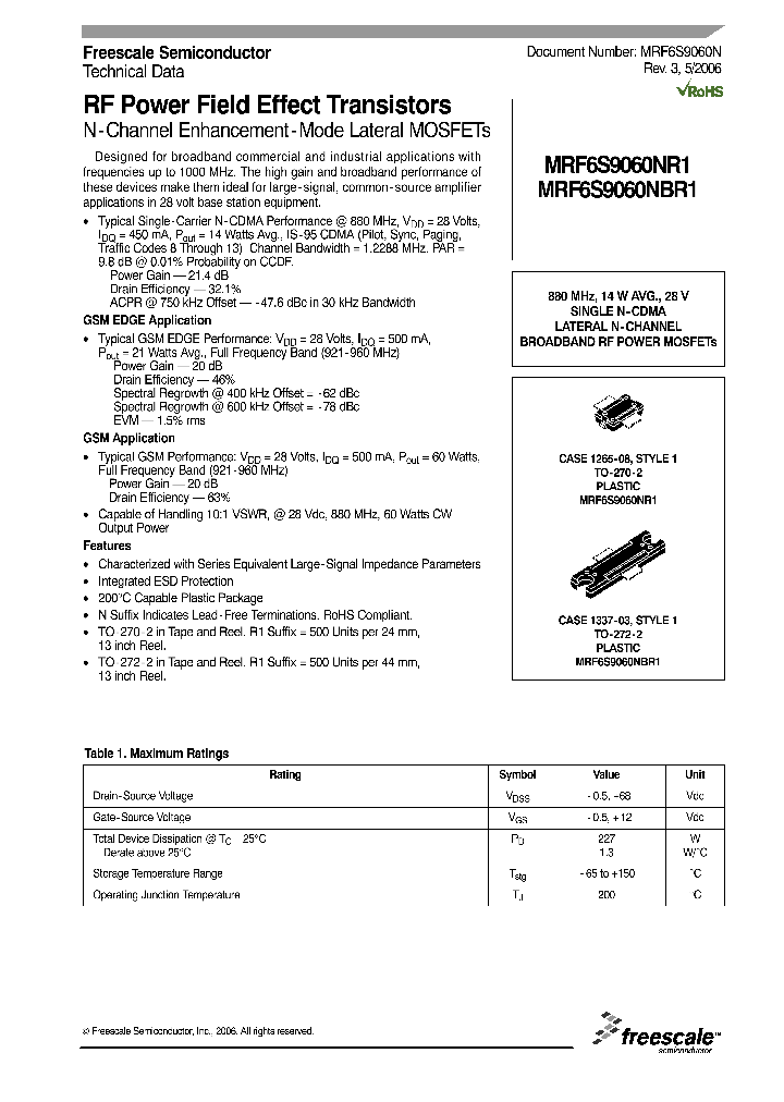 MRF6S9060NR1_1283642.PDF Datasheet