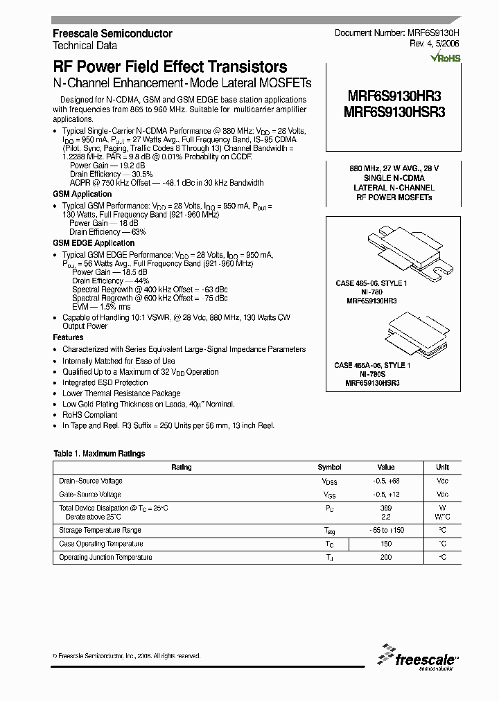 MRF6S9130HSR3_1283645.PDF Datasheet