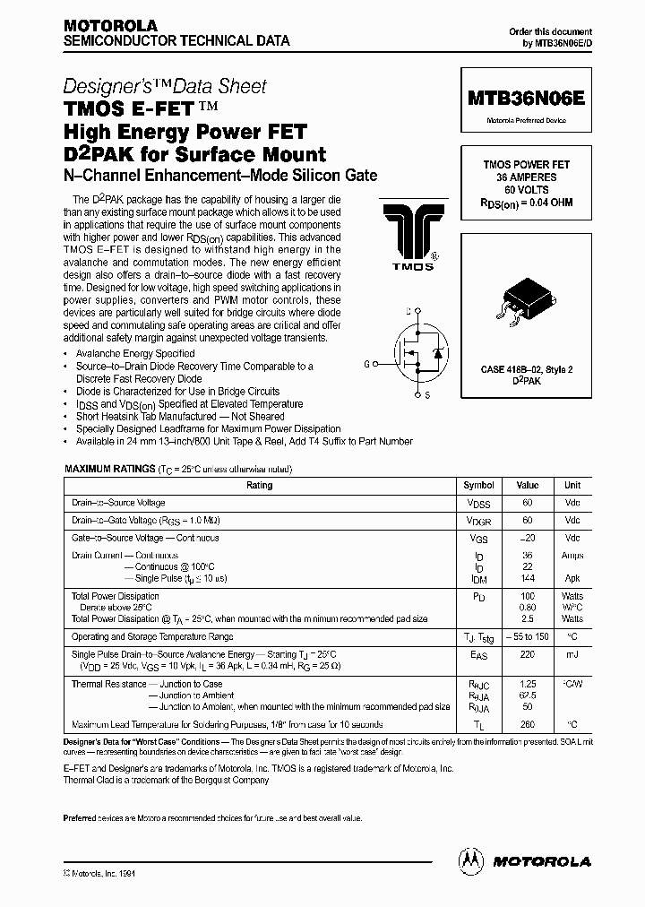 MTB36N06E_1285505.PDF Datasheet