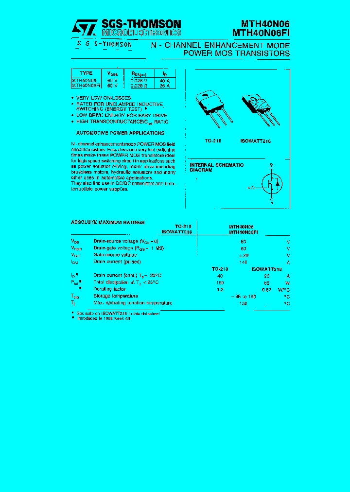 MTH40N06FI_1285749.PDF Datasheet