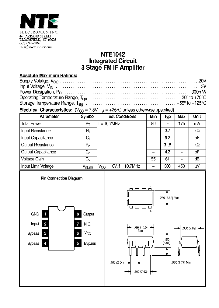 NTE1042_1289976.PDF Datasheet