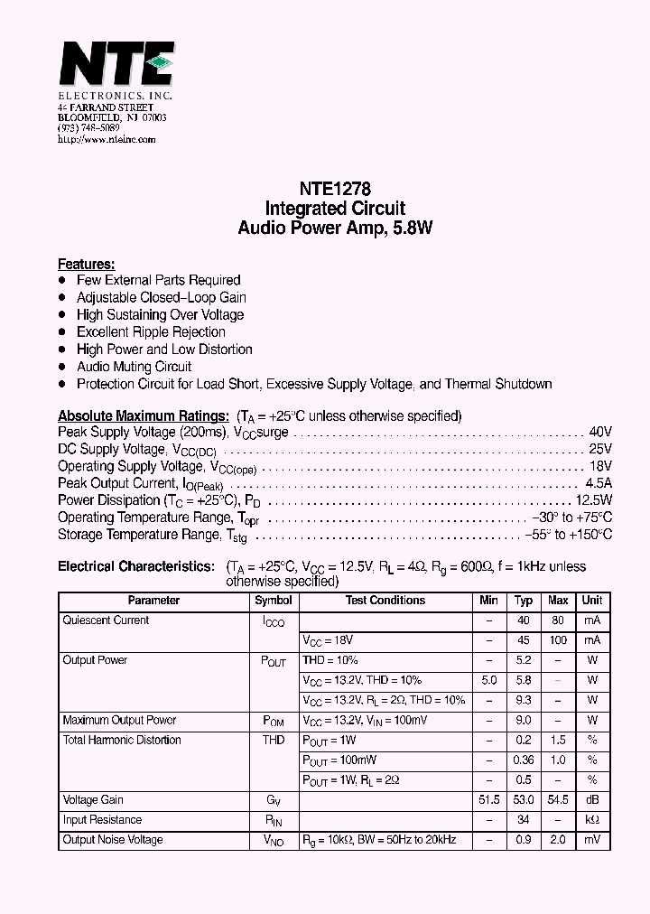 NTE1278_1290059.PDF Datasheet