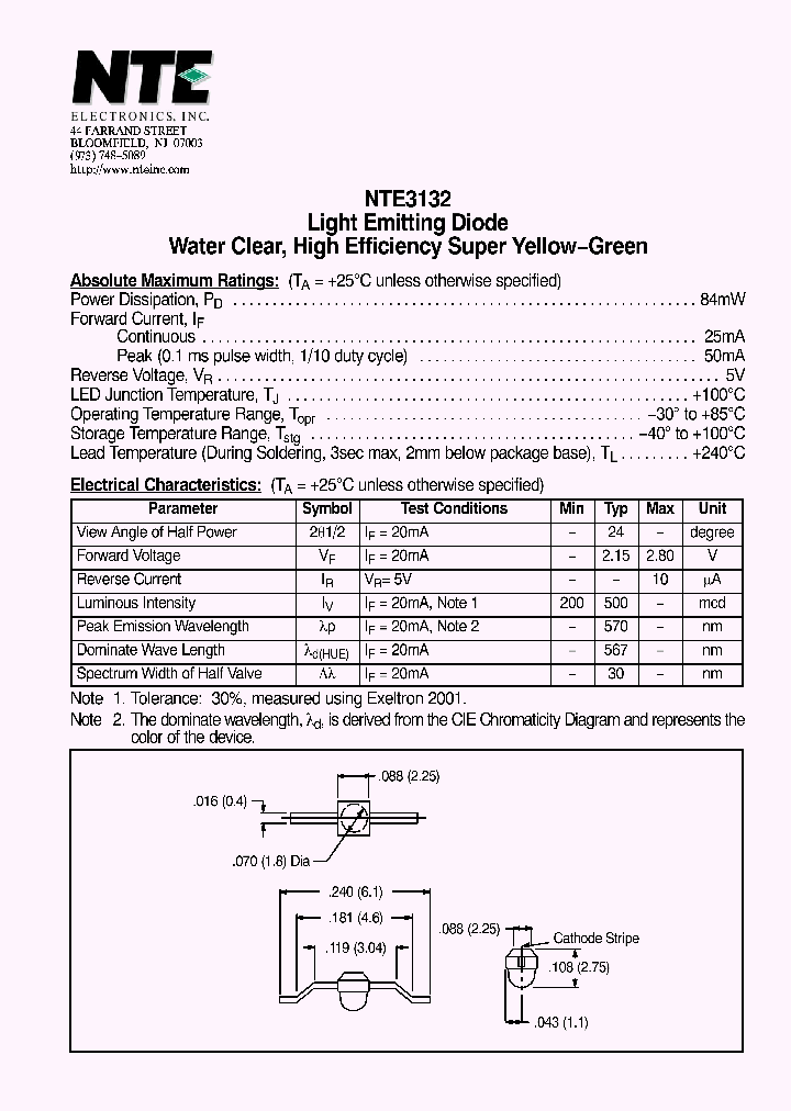 NTE3132_1290818.PDF Datasheet