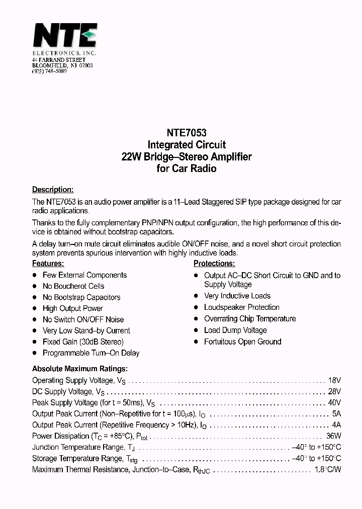 NTE7053_1291207.PDF Datasheet