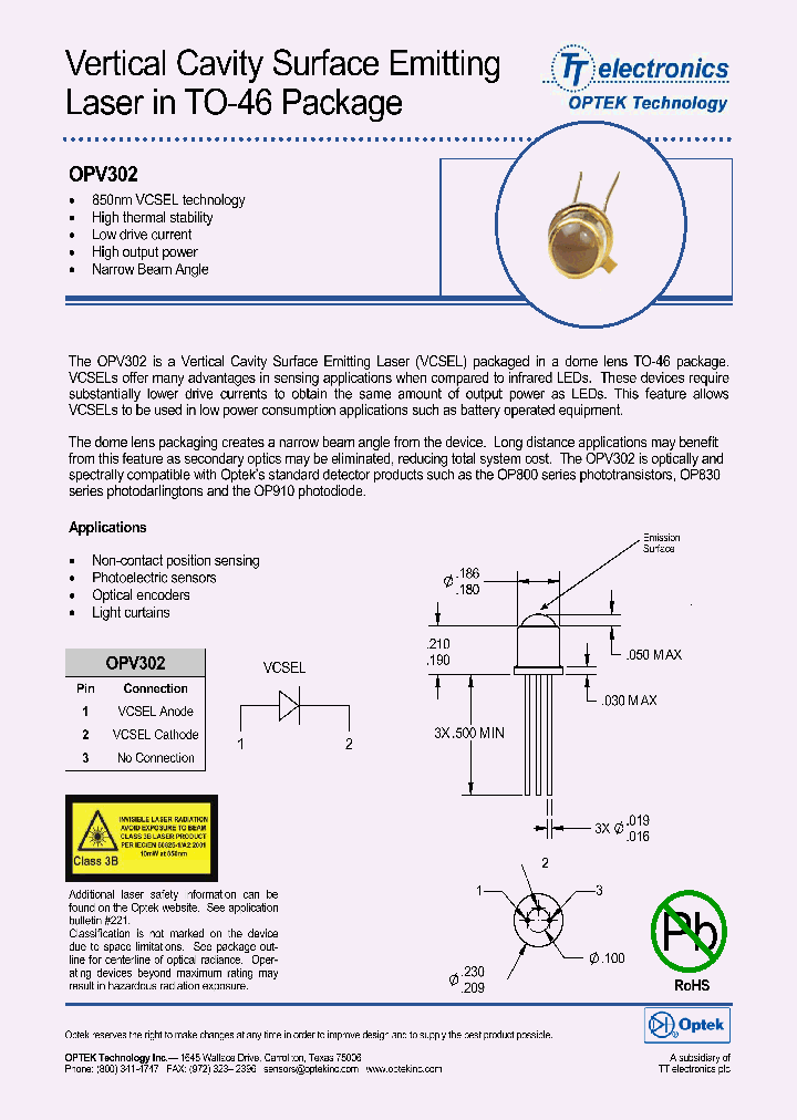 OPV302_1139122.PDF Datasheet