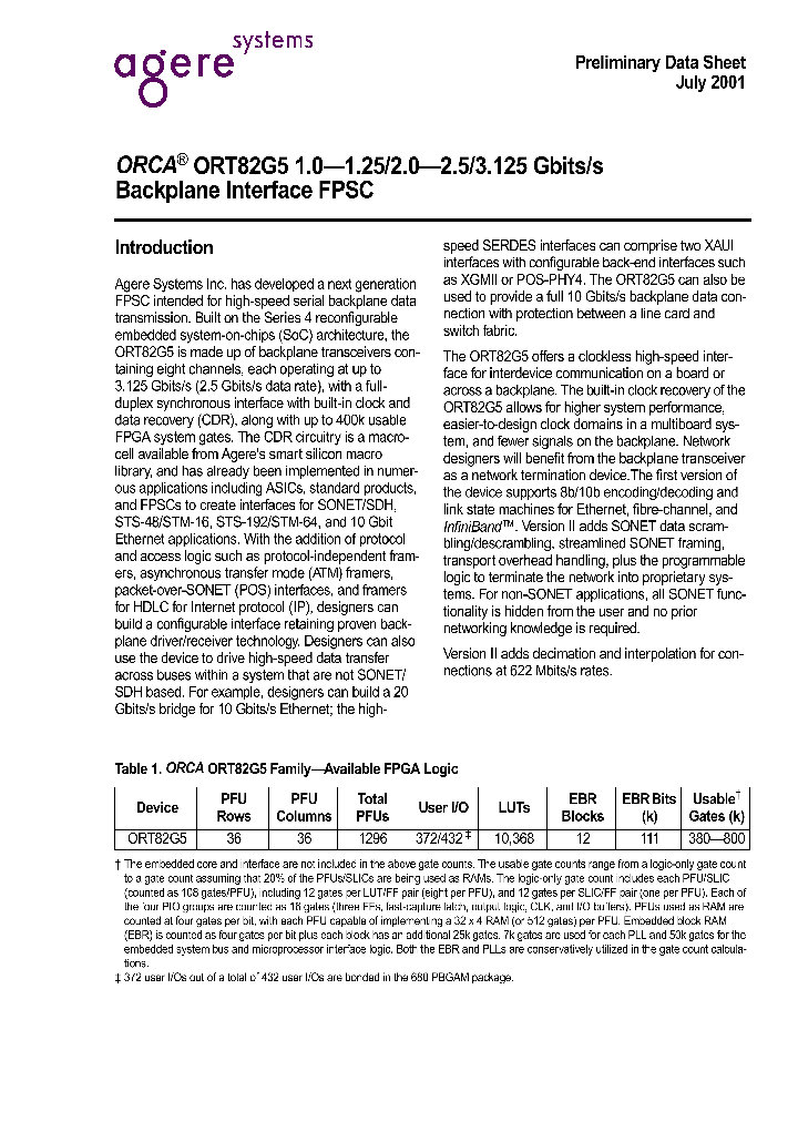 ORT82G5_1292525.PDF Datasheet