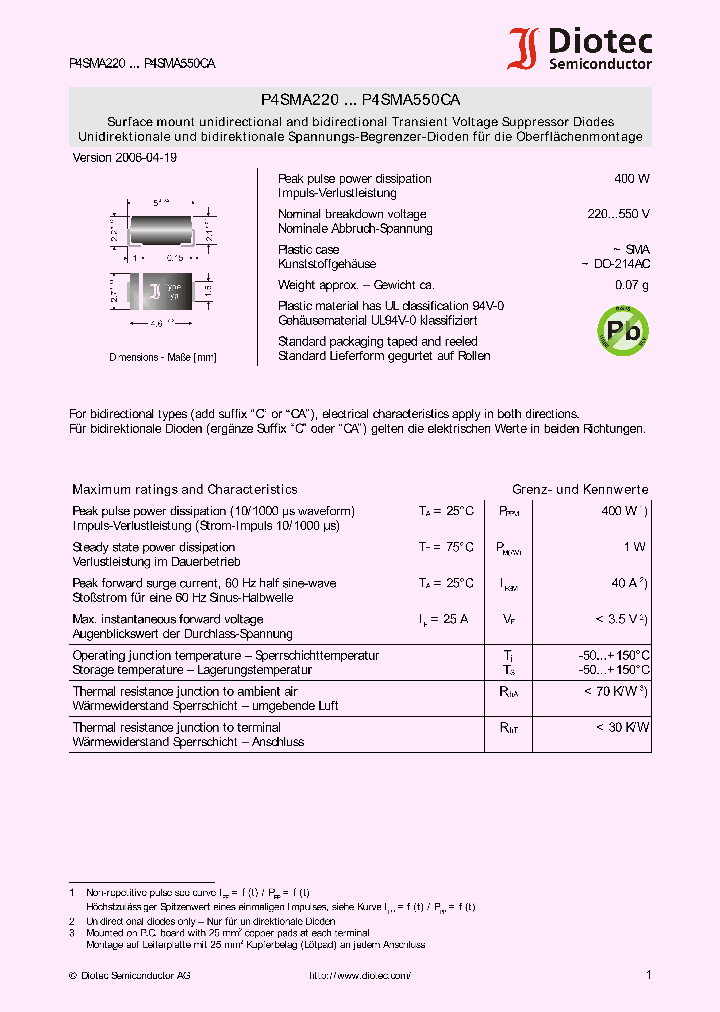 P4SMA220A_1189041.PDF Datasheet