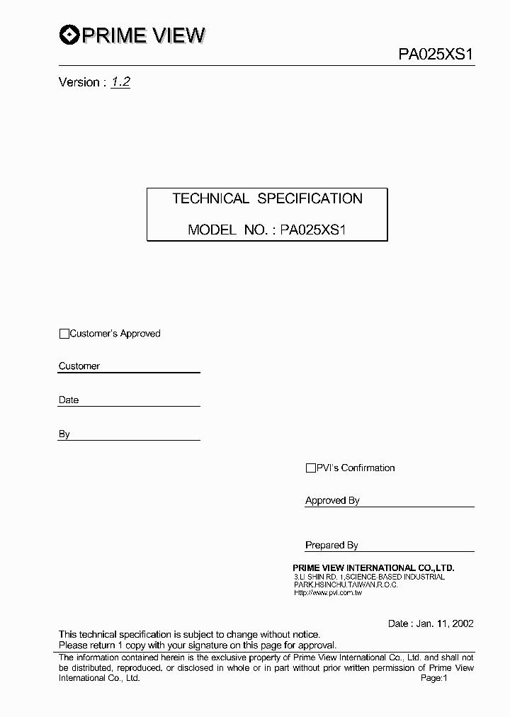 PA025XS1_1293337.PDF Datasheet