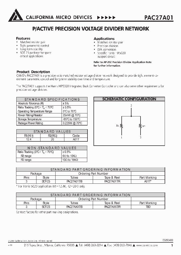 PAC27A01TR_1293467.PDF Datasheet