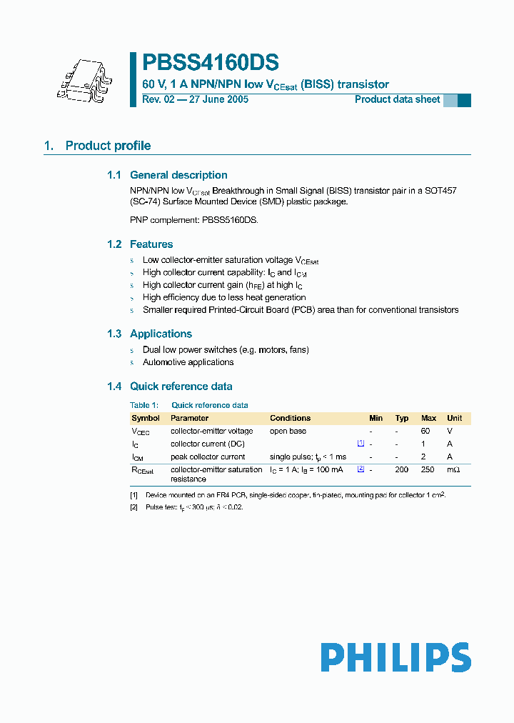 PBSS4160DS_1086464.PDF Datasheet