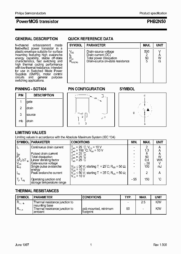 PHB2N50_1295424.PDF Datasheet