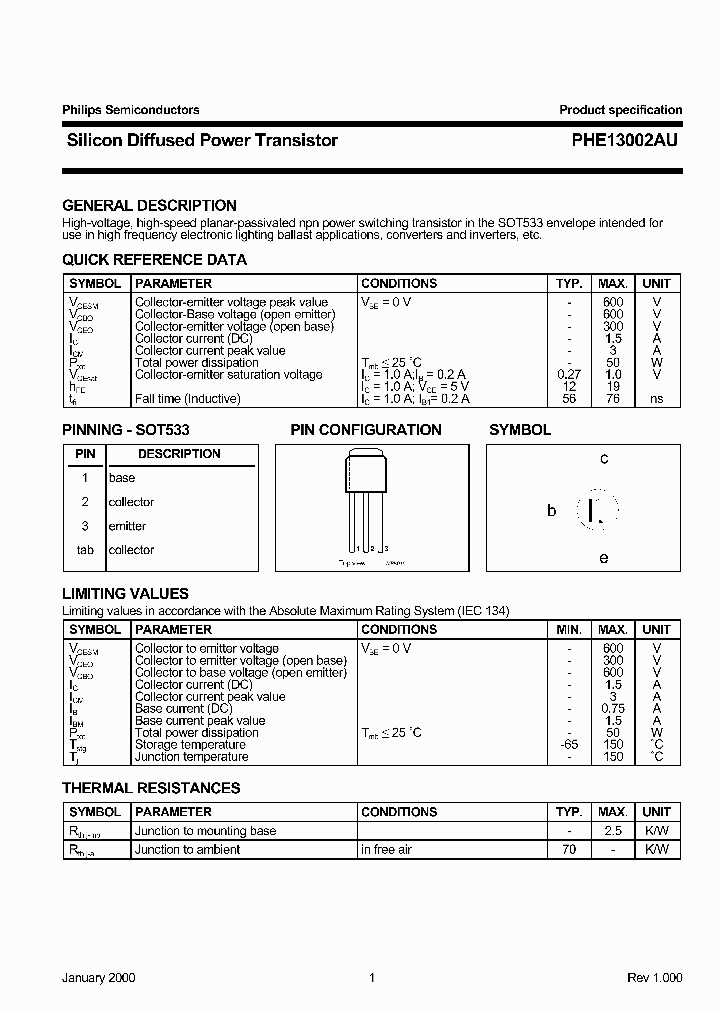 PHE13002AU_1295469.PDF Datasheet