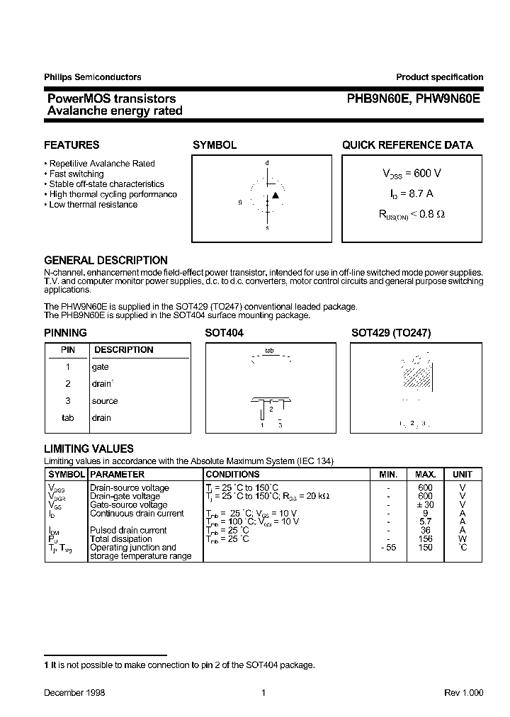 PHW9N60E_1295668.PDF Datasheet