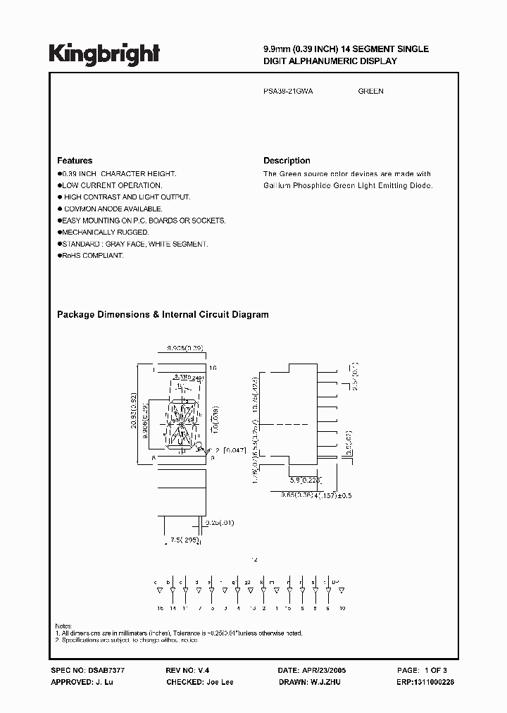 PSA39-21GWA_1297780.PDF Datasheet