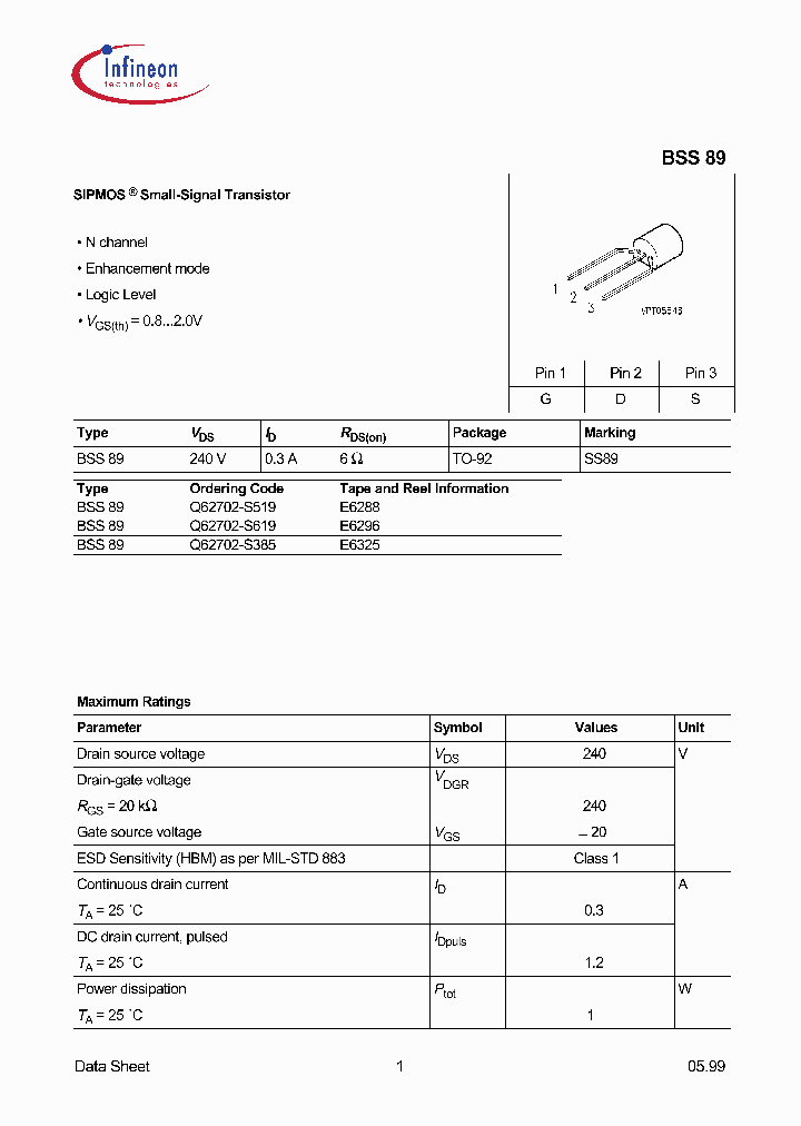 BSS89_1183996.PDF Datasheet