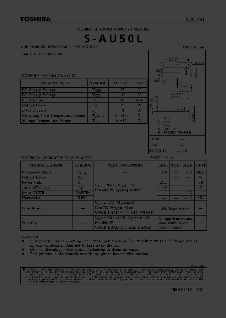 S-AU50L_1031779.PDF Datasheet