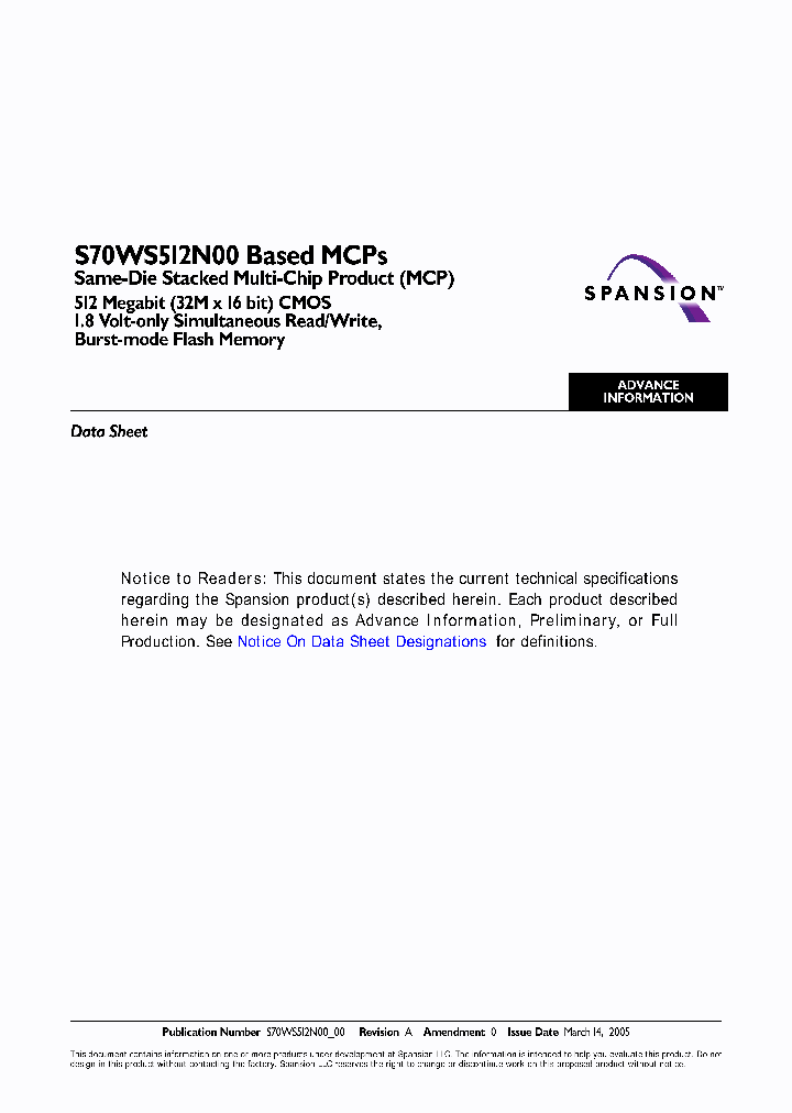 S70WS512N00BAWA20_664955.PDF Datasheet