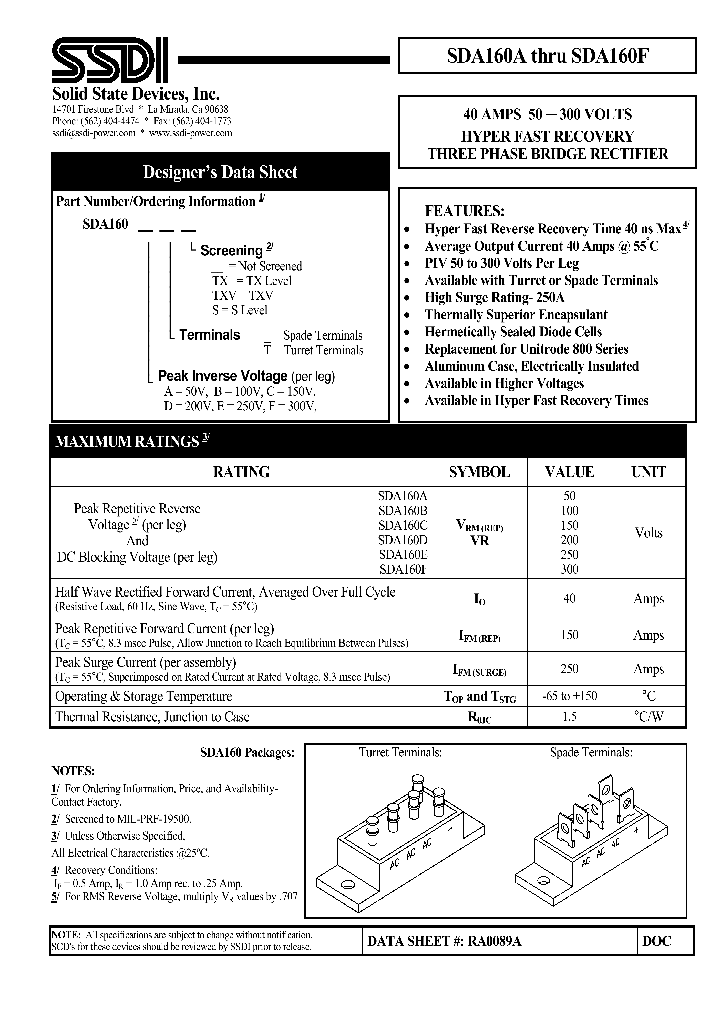 SDA160F_1306377.PDF Datasheet