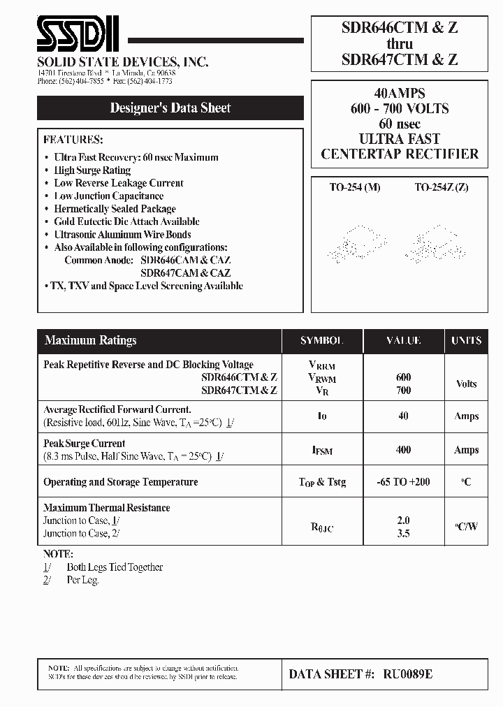 SDR647CTZ_1306683.PDF Datasheet