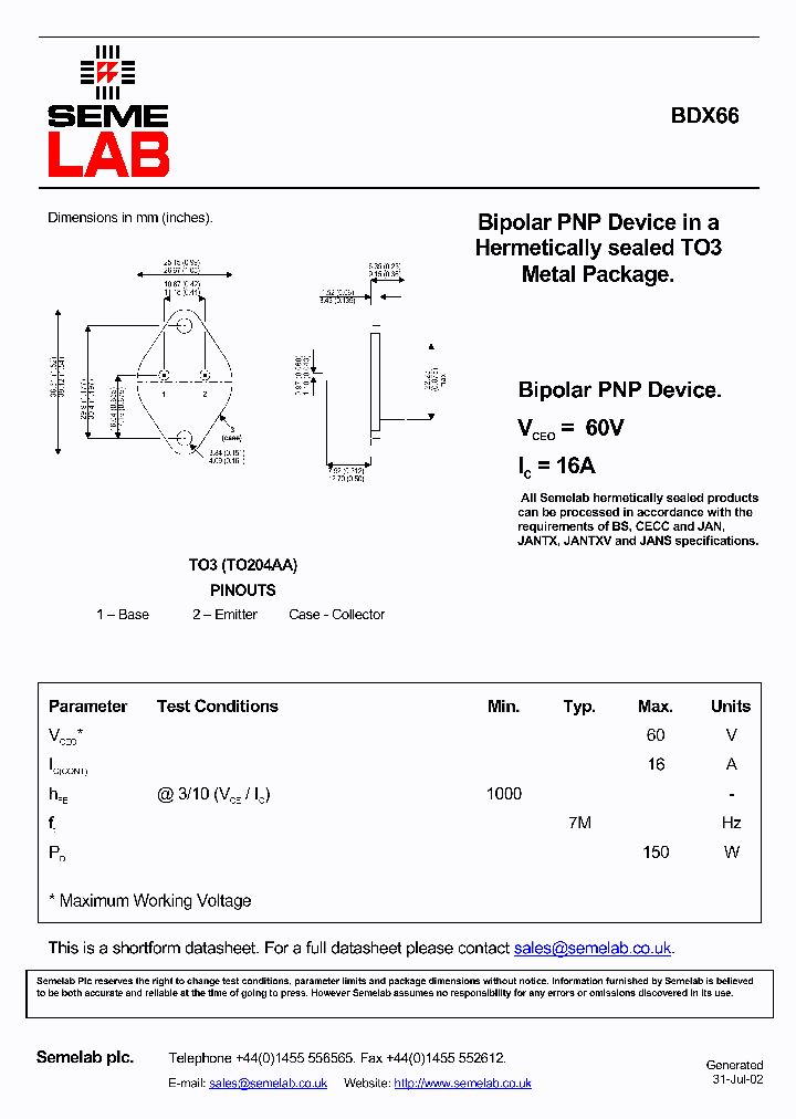 SFBDX66_1307067.PDF Datasheet