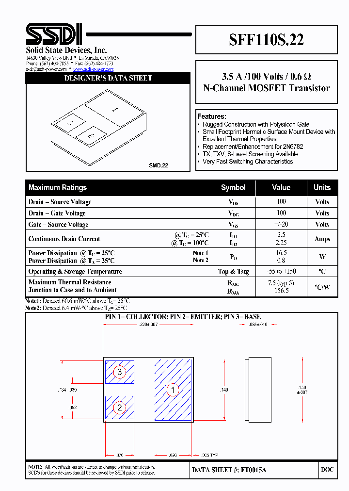 SFF110S22_1307428.PDF Datasheet