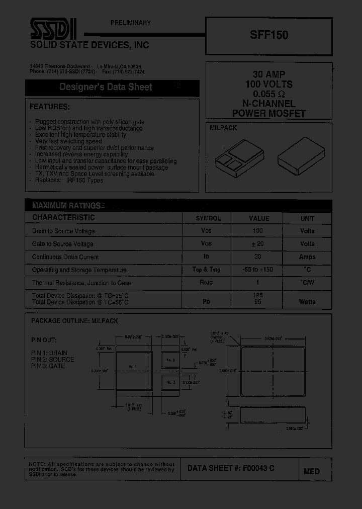 SFF150_1307444.PDF Datasheet