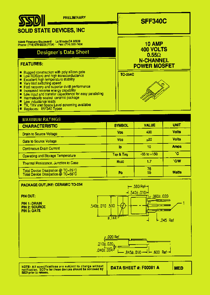 SFF340C_1307481.PDF Datasheet