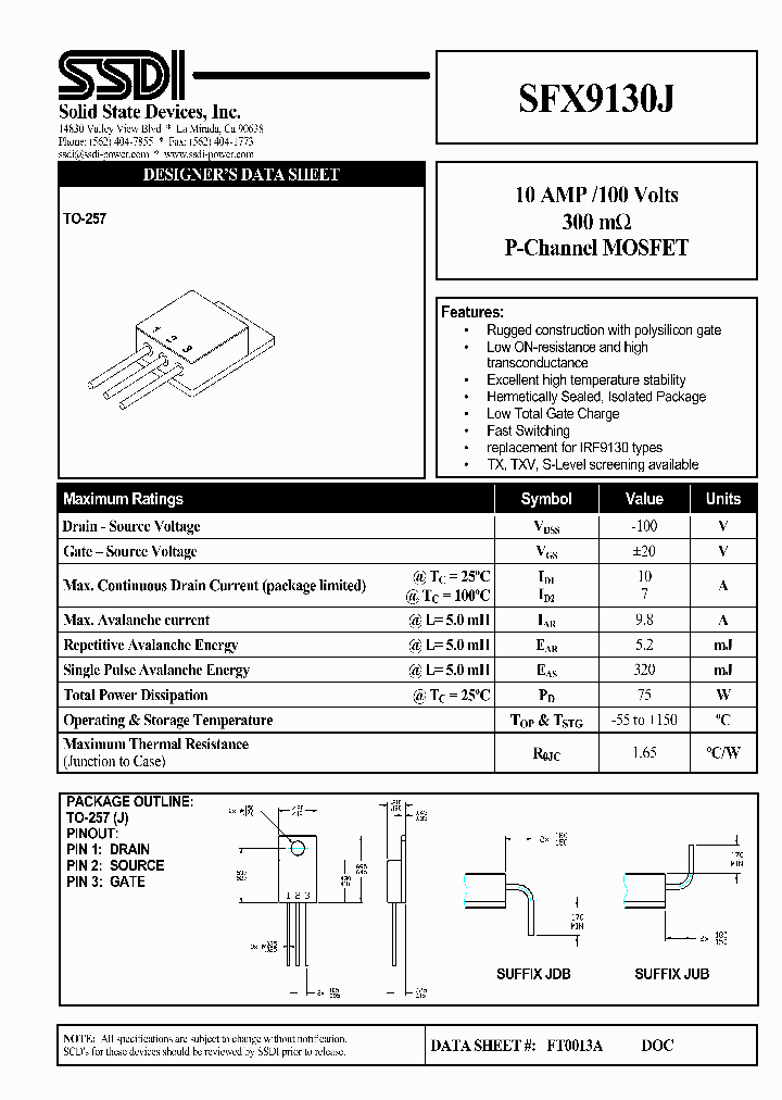 SFX9130J_1307901.PDF Datasheet