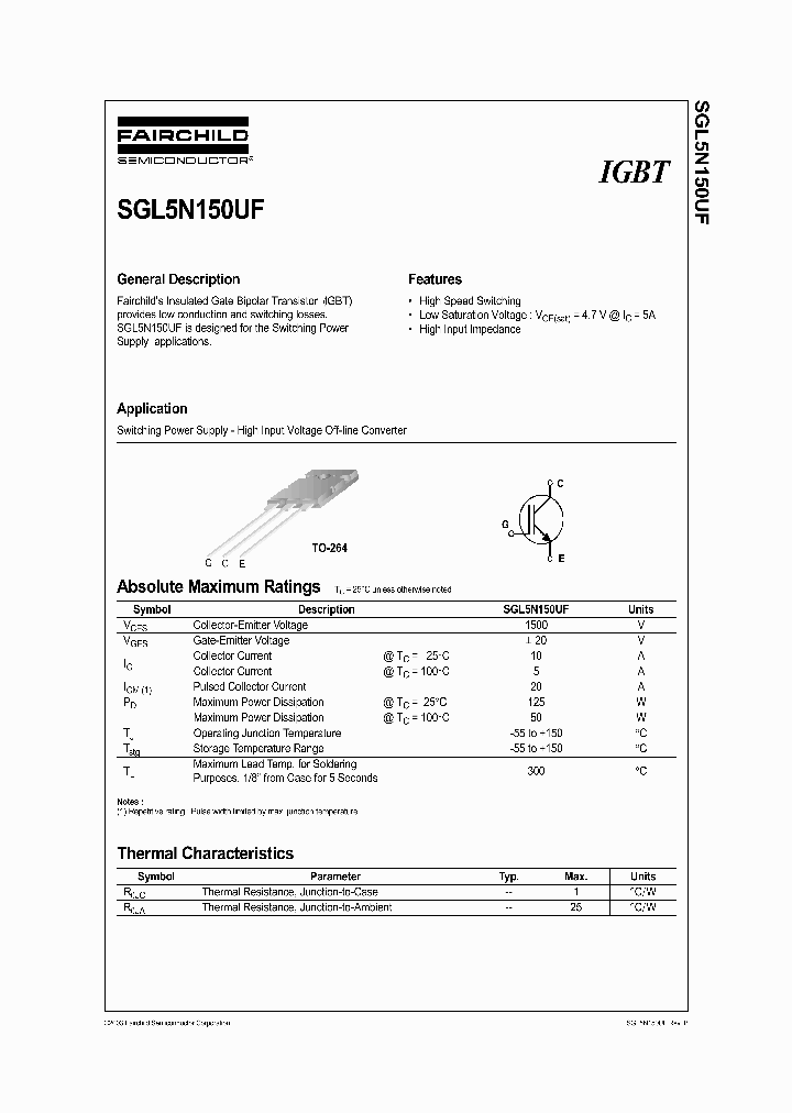 SGL5N150UF_1308224.PDF Datasheet