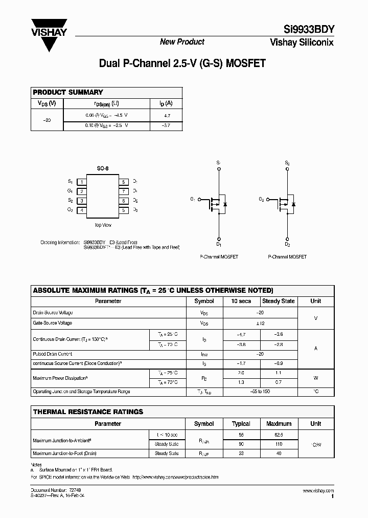 SI9933BDY-T1-E3_1309323.PDF Datasheet