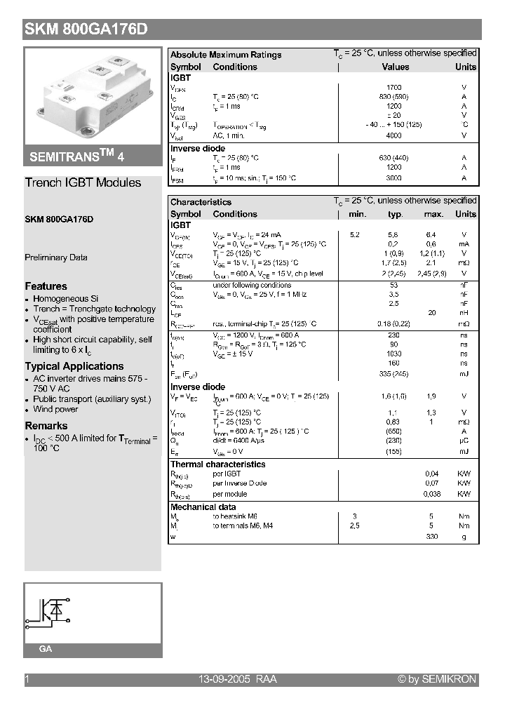 SKM800GA176D_1309886.PDF Datasheet