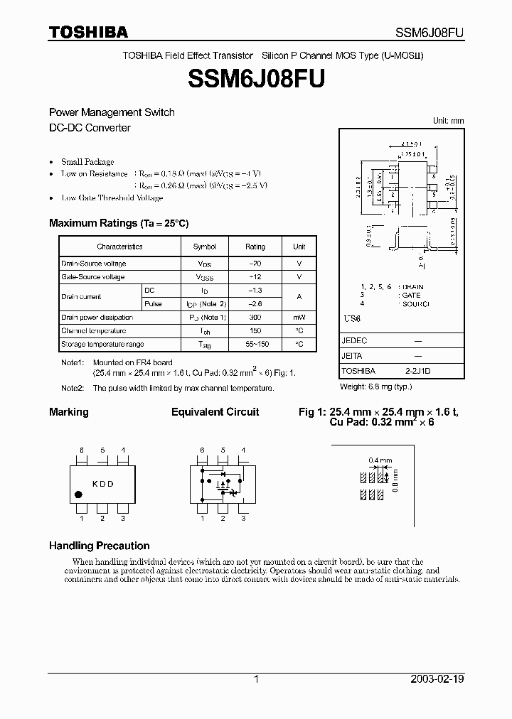 SSM6J08FU_1316813.PDF Datasheet