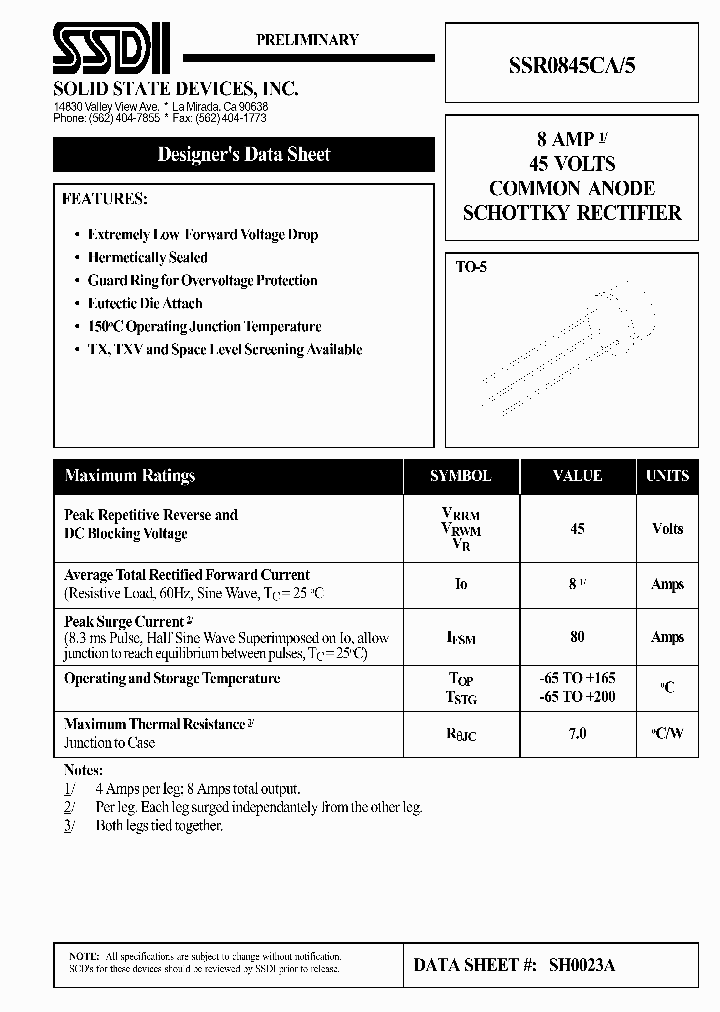 SSR0845CA5_1316880.PDF Datasheet