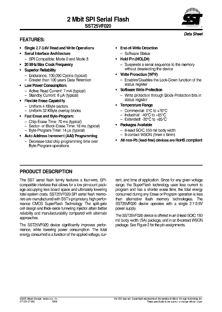 SST25VF02006_1316985.PDF Datasheet