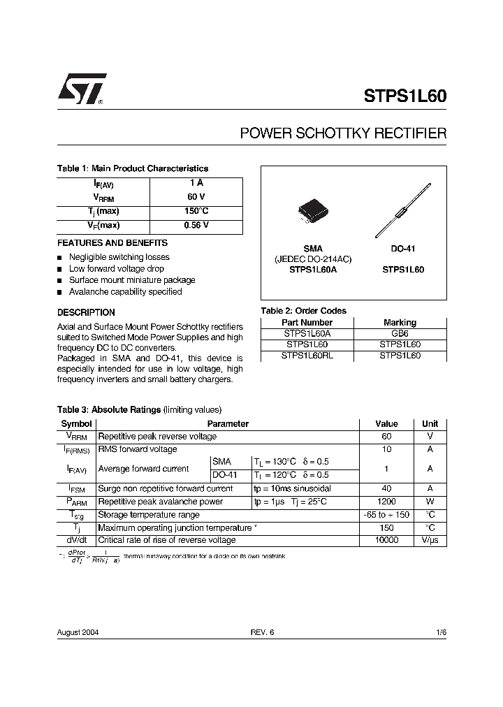 STPSL60_1319274.PDF Datasheet