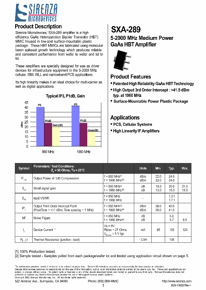 SXA-289_1320166.PDF Datasheet