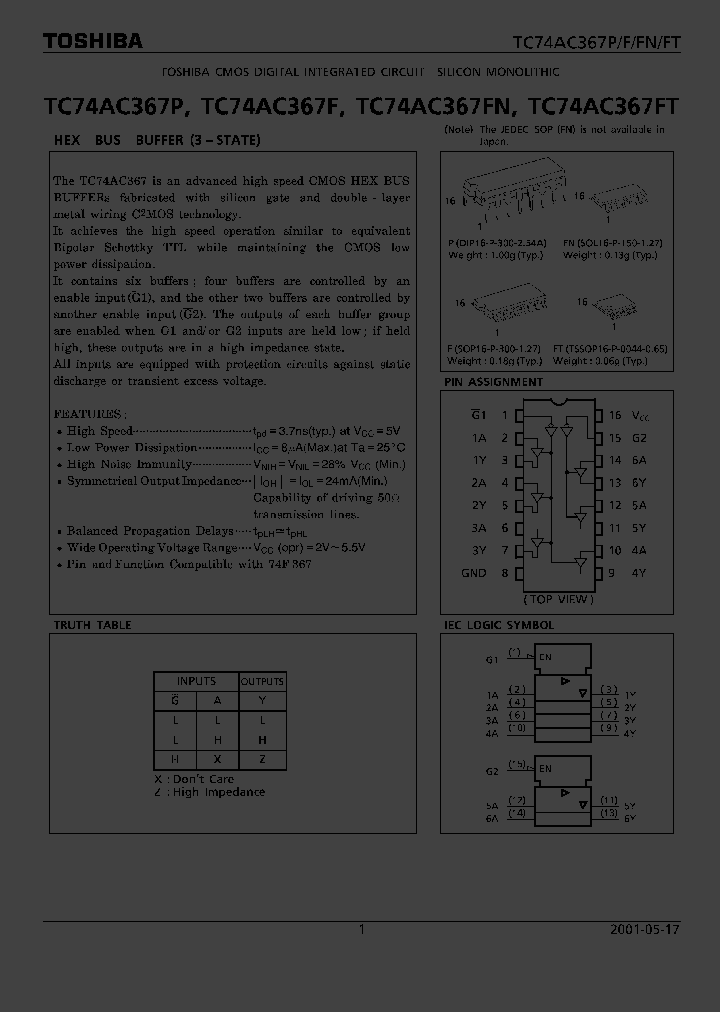 TC74AC367P_1322405.PDF Datasheet