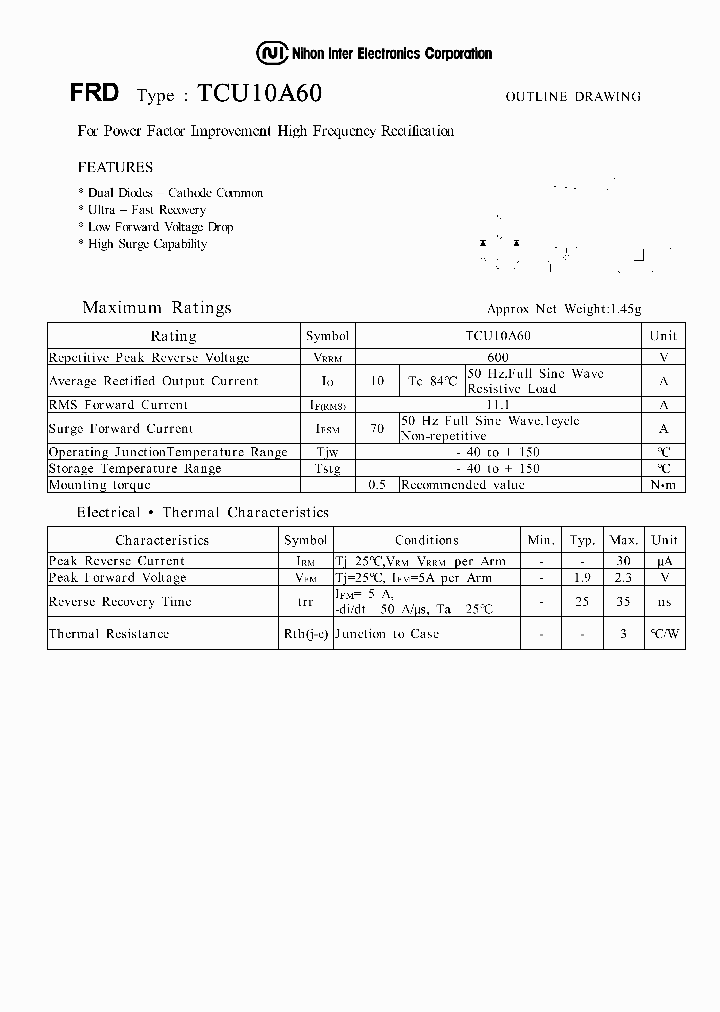 TCU10A60_1323168.PDF Datasheet