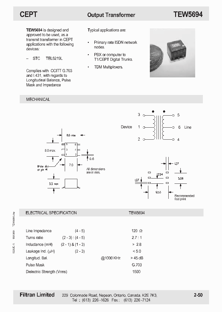 TEW5694_1324240.PDF Datasheet
