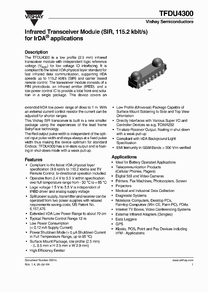 TFDU4300-TT3_1324311.PDF Datasheet