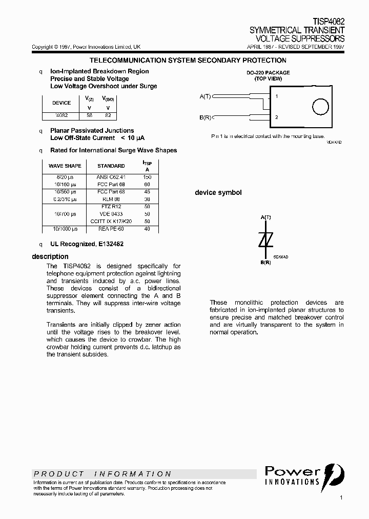 TISP4082_1325452.PDF Datasheet