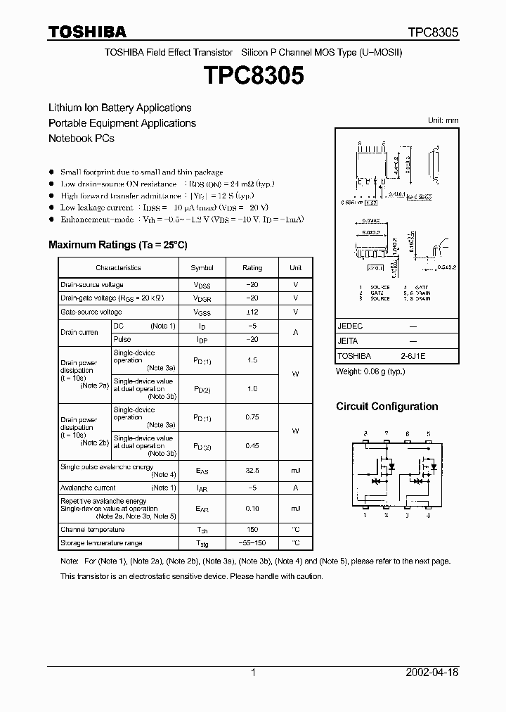 TPC8305_1328003.PDF Datasheet