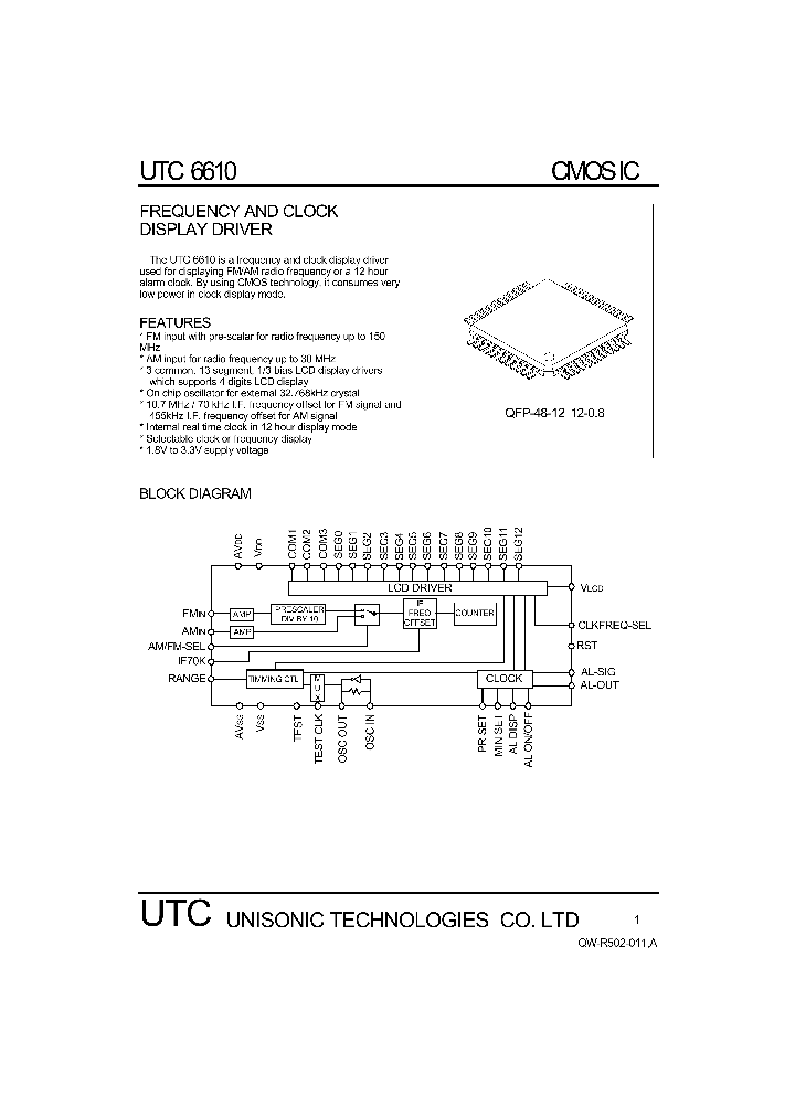 UTC6610_1333078.PDF Datasheet