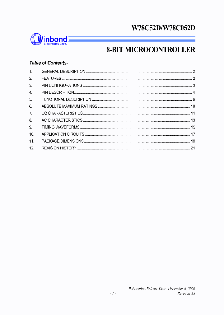W78C052D_1162818.PDF Datasheet