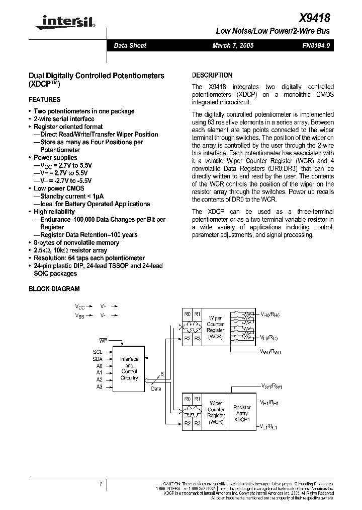 X9418WV24_1132928.PDF Datasheet