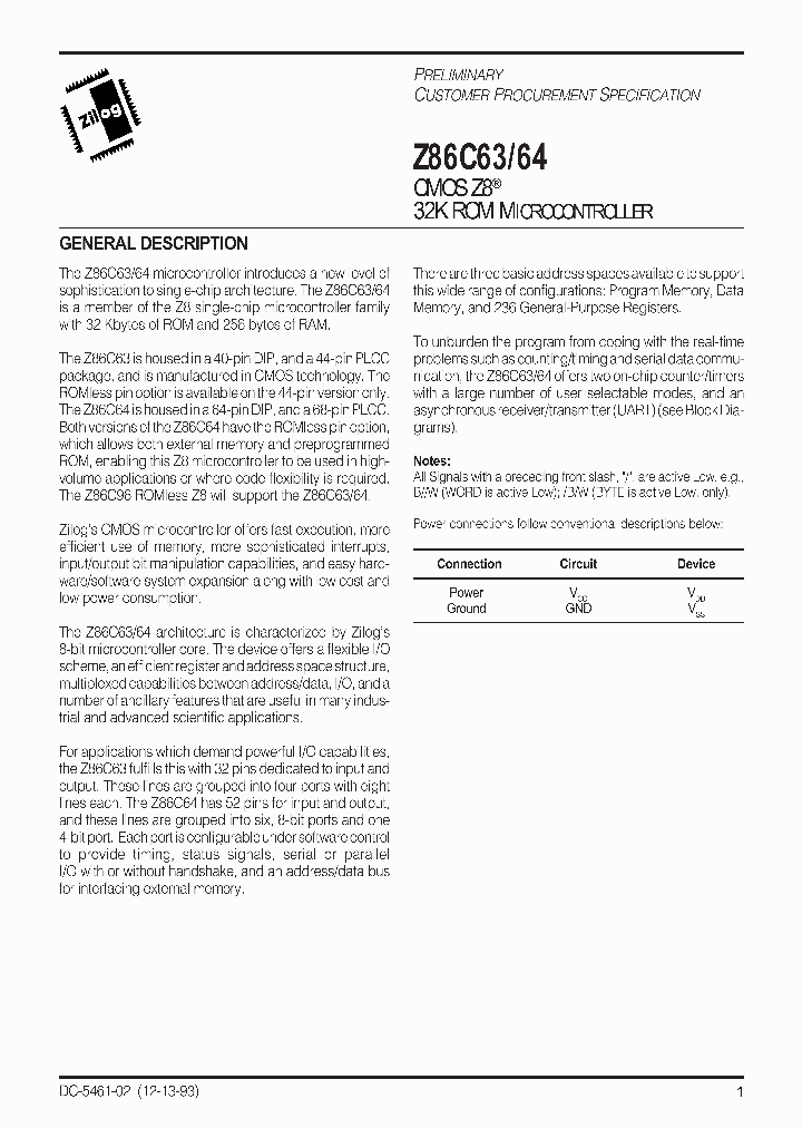 Z86C64_1338866.PDF Datasheet